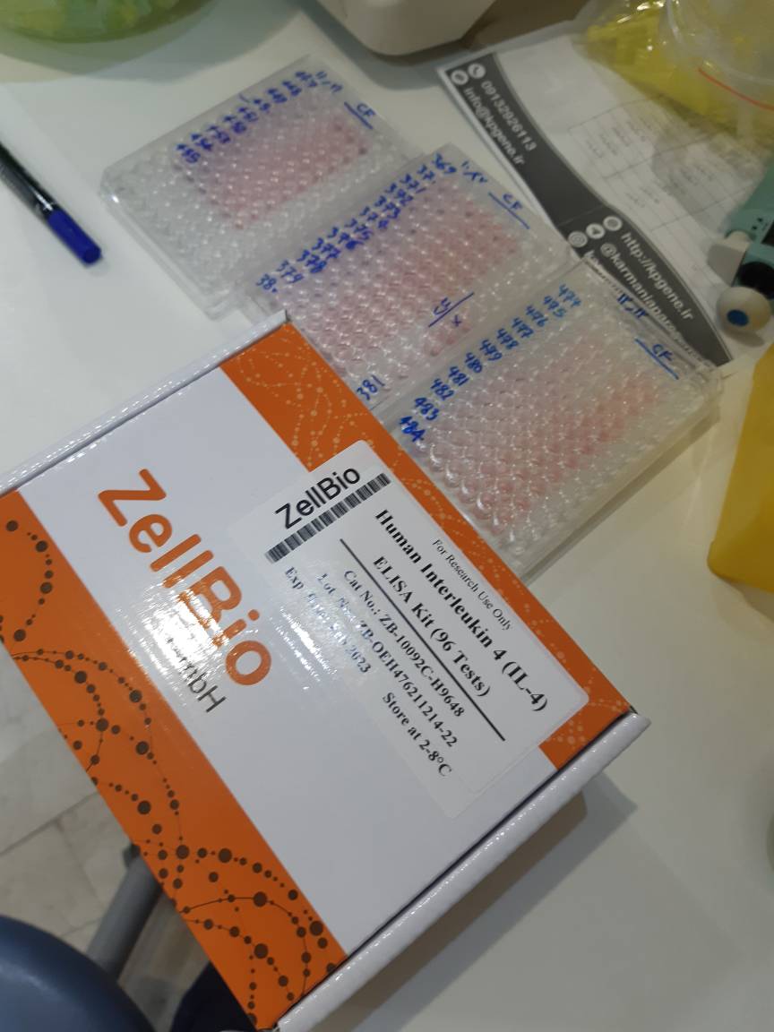 سنجش سایتوکاین IL-4 در نمونه کشت طحال موش